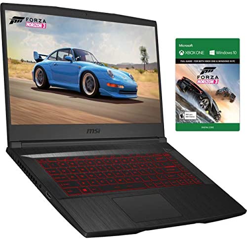 MSI GF65 VR Ready Gaming Laptop, 120Hz 15.6" FHD IPS-Level, NVIDIA RTX 2060, 8GB RAM, 512GB SSD, Core i5-9300H up to 4.10 GHz, RGB Backlit KB, RJ-45 Ethernet, USB-C, Forza Horizon 3, Win 10