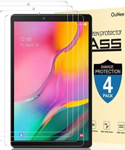 [4 Pack] OuNee Screen Protector for Galaxy Tab A 10.1 2019 Release, SM-T515/T510 Model Tempered Glass Screen Protectors, 9H Hardness, HD Clear, Scratch Resistant, Bubble Free