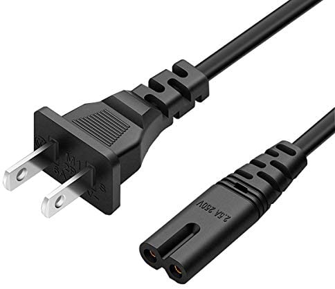 6FT TV Power Cable for LED LCD Smart 1080p 4K HDTV Hisense Insignia JVC LG Samsung Sharp Sony TCL Toshiba 2 Prong TV Cord