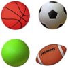 AppleRound Pack of 4 Sports Balls with 1 Pump: 1 Each of 5" Soccer Ball, 5" Basketball, 5" Playground Ball, and 6.5" Football (1-Pack, 4 Balls 1 Pump)
