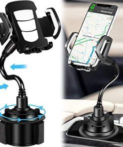 Car Cup Holder Phone Mount, Phone Holder for car 360 Degree Universal Adjustable Car Phone Mount Gooseneck Cup Holder Compatible for iPhone 11/XS Max/8/Plus/Galaxy/Huawei/All Smartphone