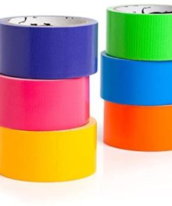 Craftzilla Colored Duct Tape - 6 Color Variety Pack - 10 Yards x 2 Inch Rolls. Rainbow Color Craft Set