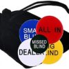 Cyber-Deals Texas Hold'em 5pc Button Set (2" Dealer, 2" All in, 2" Small Blind, 2" Big Blind, 1.2" Missed Blind) with Black Velvet Pouch