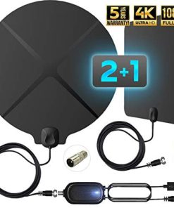 Digital TV Antenna Indoor Amplified - Support 4K 1080p 65-120 Miles Range - HD Antenna for TV - Freeview Local HDTV Channels with Amplifier Signal Booster 4K [2020 Version]