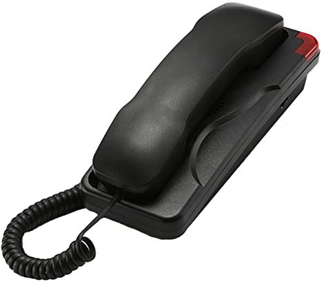 KerLiTar K-036S Trimline Corded Phone with SOS Emergency Key Single Line Wall Phone Waterproof and Moisture-Proof for Hotel Home Bathroom(Black)