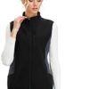 MOHEEN Women's Full Zip Softshell Vest Lightweight Sleeveless Jacket Fleece Lined Outdoor Active Gilets with Pockets