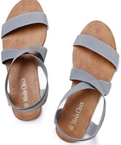 Moda Chics Women's Elastic Ankle Strap Flat Summer Sandals