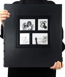 RECUTMS Photo Album 4x6 600 Photos Black Pages Large Capacity Leather Cover Wedding Family Photo Albums Holds 600 Horizontal and Vertical Photos (Black)
