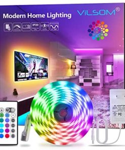 ViLSOM Led Strip Lights 16.4ft RGB 5050 LEDs Color Changing Light Strip Kit with Remote and 12V Power Supply Led Lights for Bedroom, Room, TV, Kitchen and Home Decoration Bias Lighting