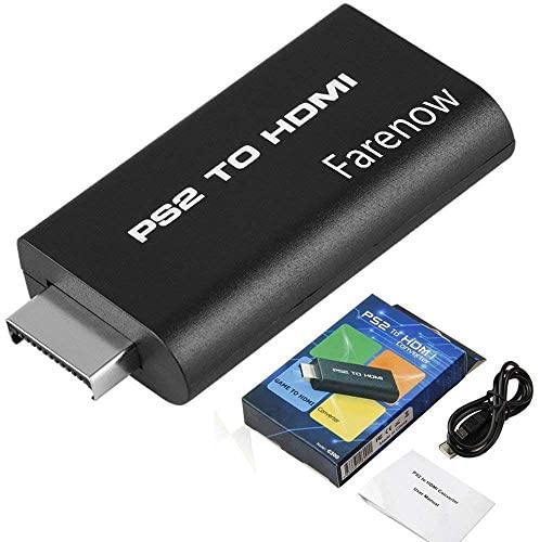 Video AV Adapter for Sony Playstation 2 PS2 to HDMI Converter w/ 3.5mm Audio Output, for HDTV HDMI Monitor by Farenow