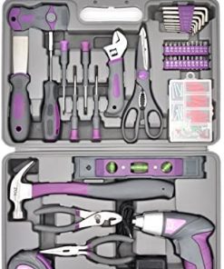 Werktough 44PCS 3.6V/4V Cordless Screwdriver Tool Kit Set Pink Color Tools Lady Tools Kit Home Repair Set Toolbox Hand Tool Kit Storage Case Gift Set LADYCRAFT